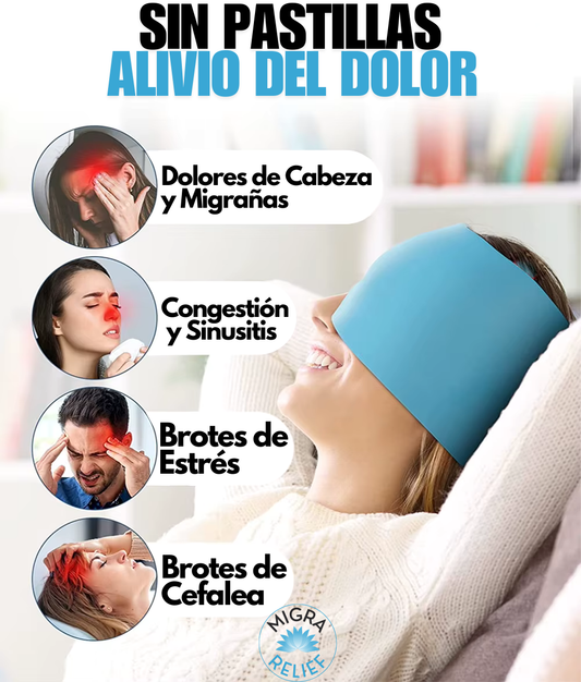 MigraRelief™ Gorro Alivia Migrañas  Frío-Calor ¡Calma Inmediata, Alivio Duradero!